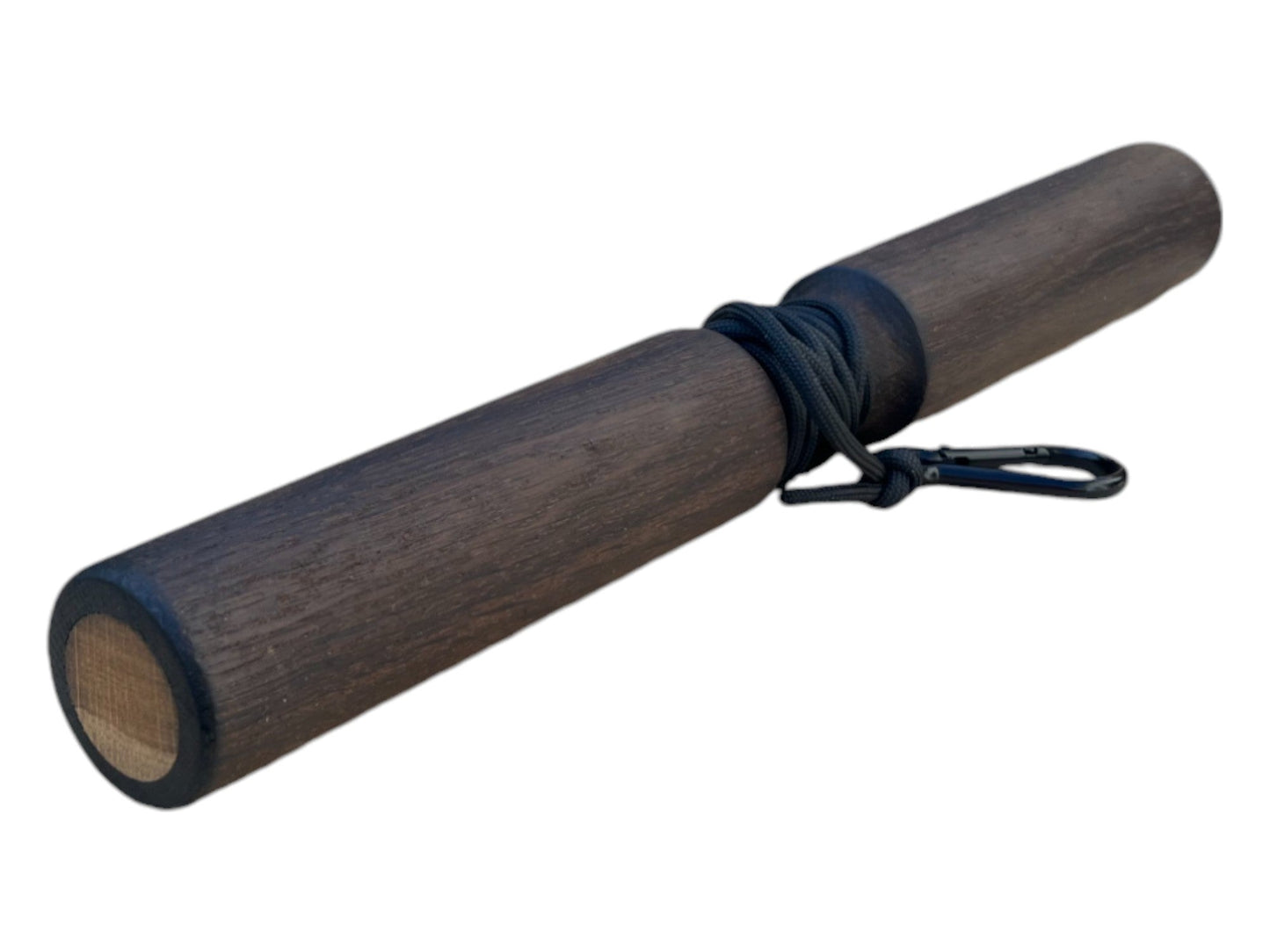 Smoked Oak Wrist Roller 2.2 lbs (1 kg) with Rope and Carabiner 1.77" (4.5 cm) Diameter