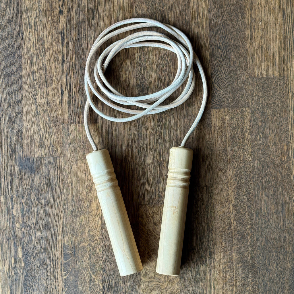 Premium Leather Skipping Rope - Wooden Handles (Maple, Walnut, Smoked Oak)