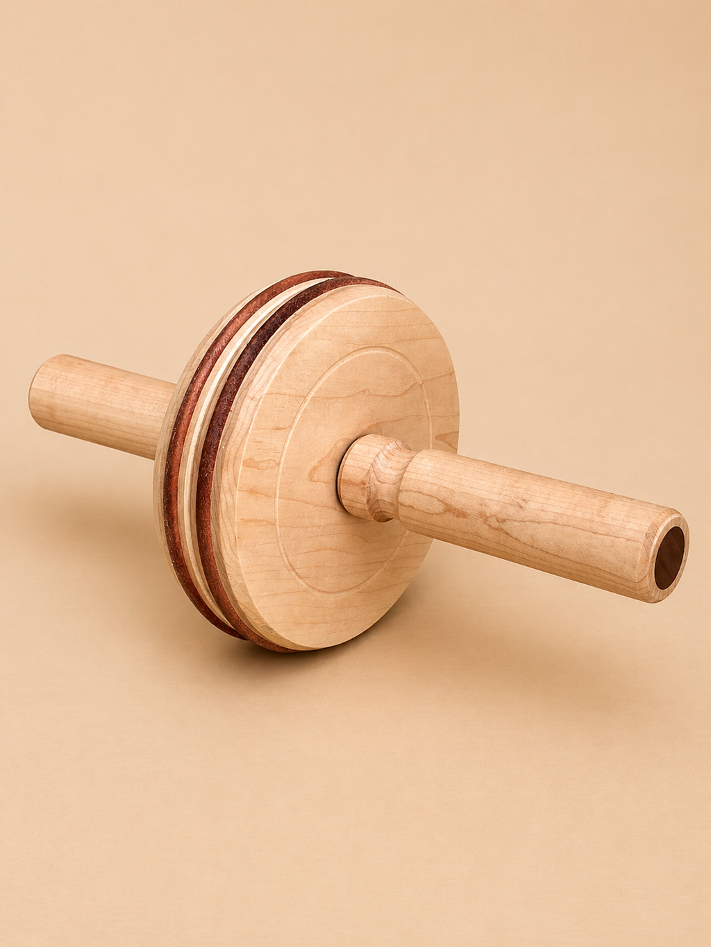 Premium Wooden Ab Roller - Core Strength Training for Home Workouts