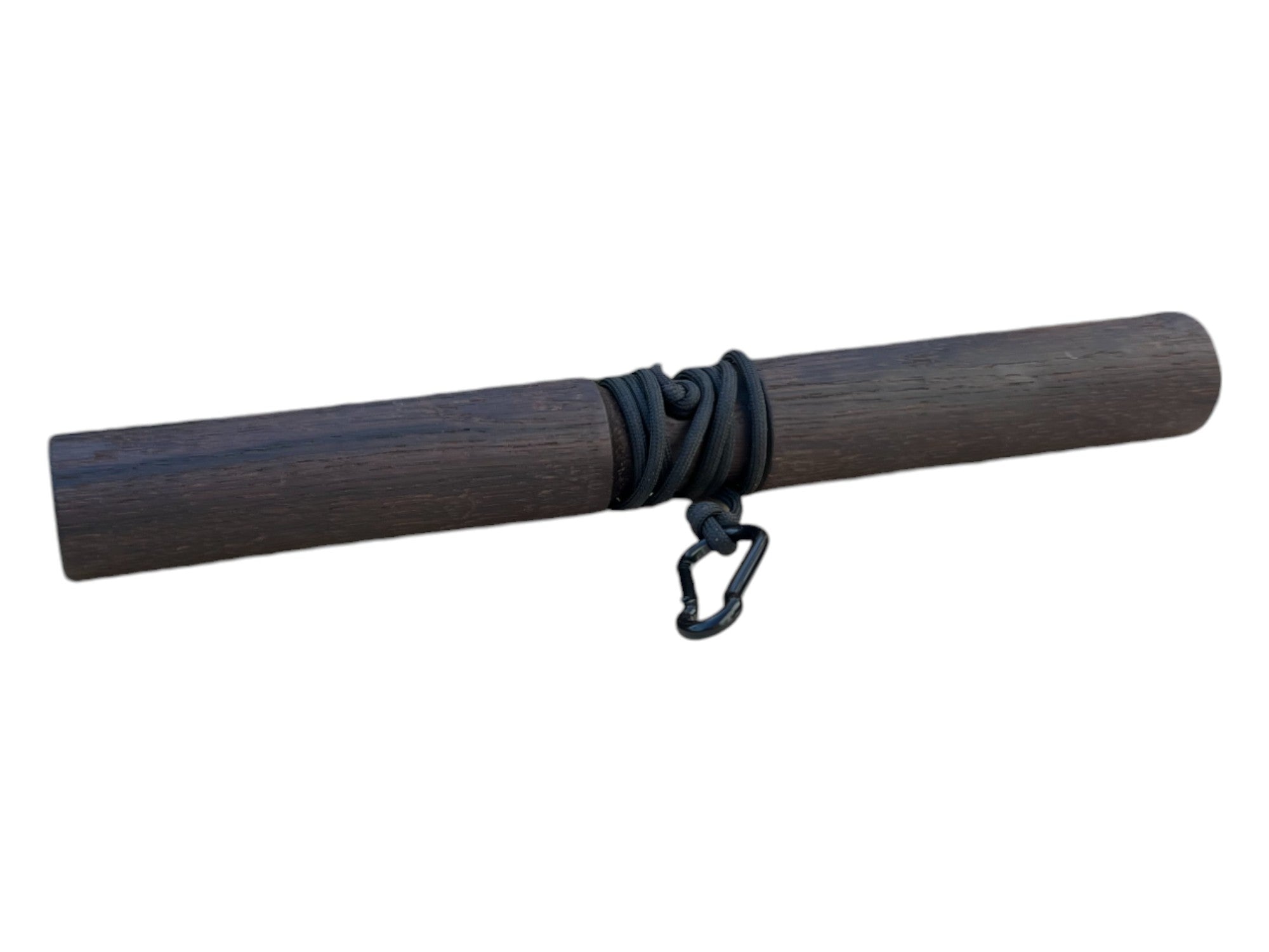 Smoked Oak Wrist Roller with Rope and Carabiner 1.77" (4.5 cm) Diameter