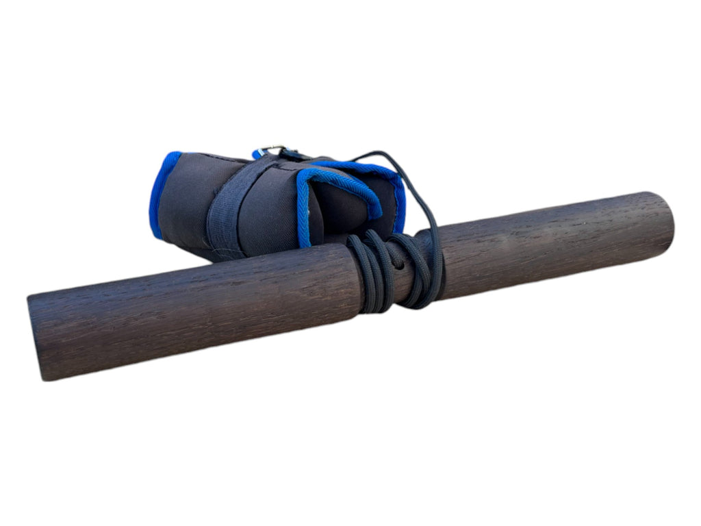 Smoked Oak Wrist Roller with Rope and Carabiner 1.77" (4.5 cm) Diameter
