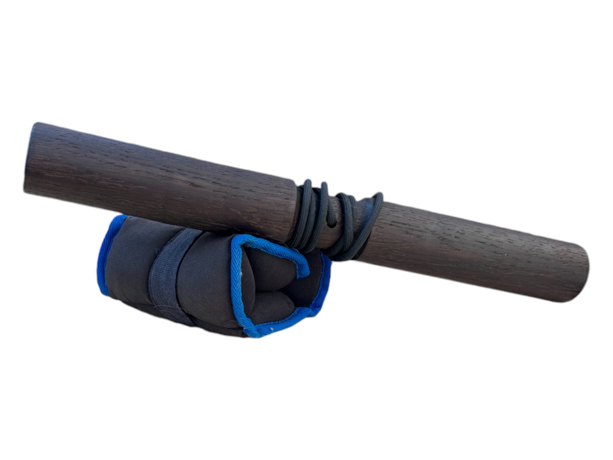 Smoked Oak Wrist Roller with Rope and Carabiner 1.77" (4.5 cm) Diameter