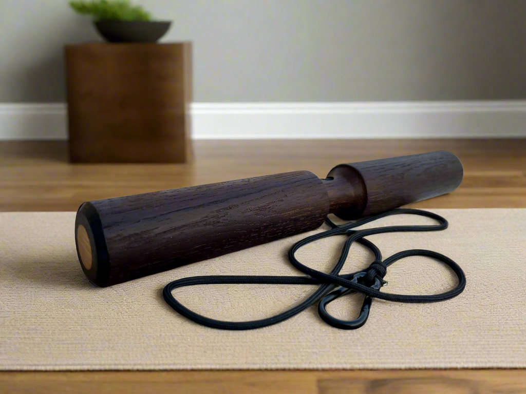 Smoked Oak Wrist Roller with Rope and Carabiner 1.89" (4.8 cm) Diameter (Copy)
