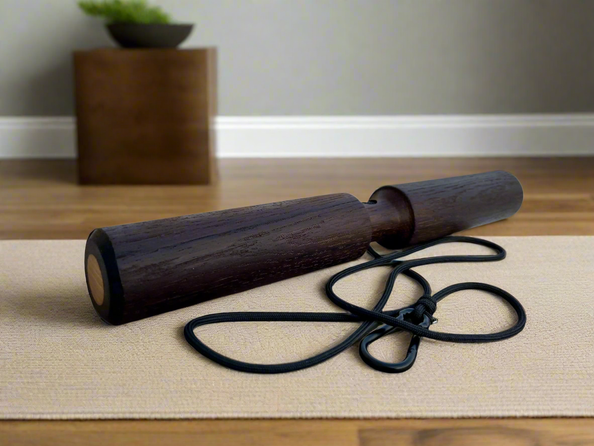 Smoked Oak Wrist Roller with Rope and Carabiner 1.89" (4.8 cm) Diameter (Copy)