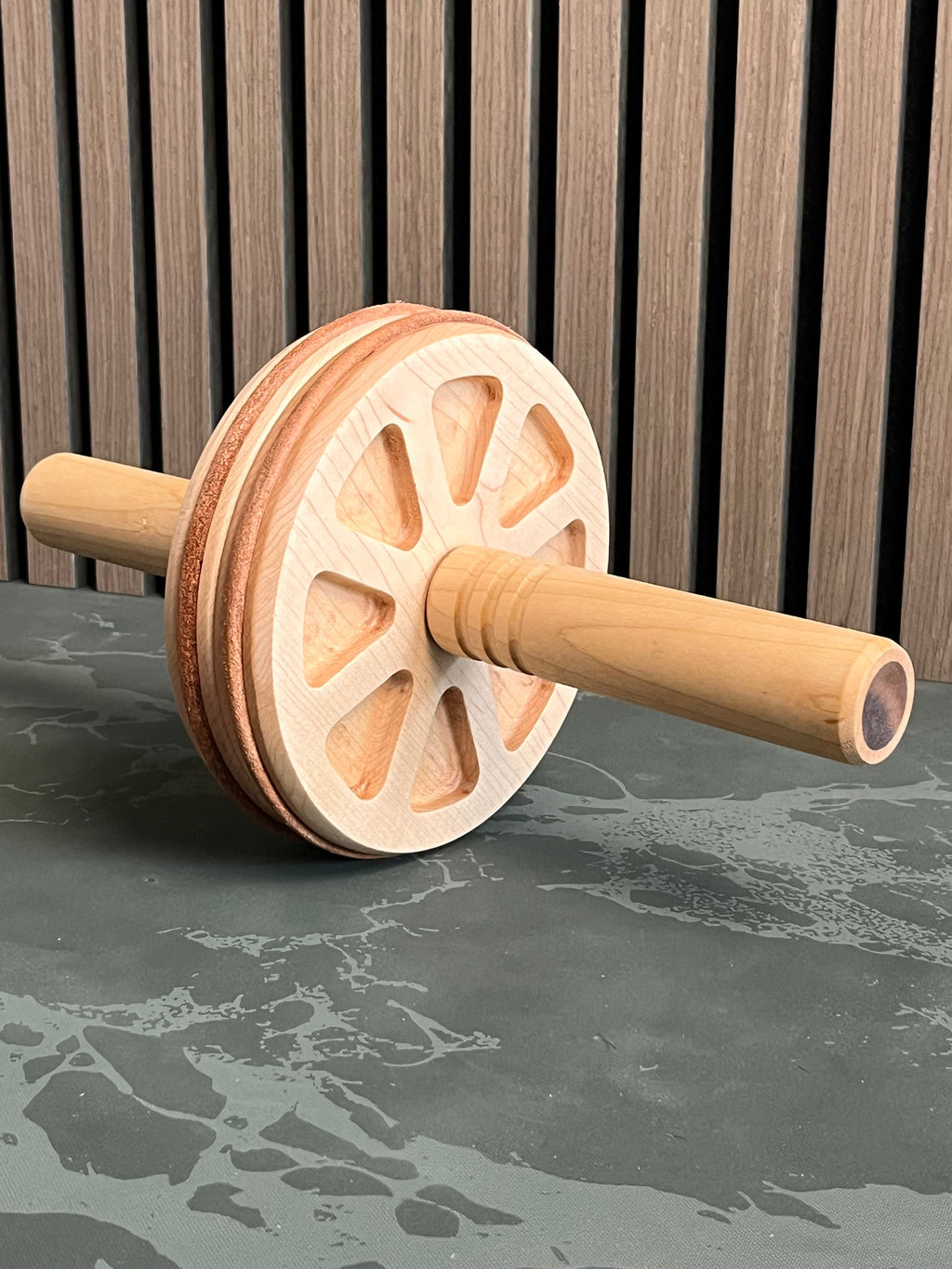 Handcrafted Wooden Ab Wheel - Core Strength Trainer for Home Fitness