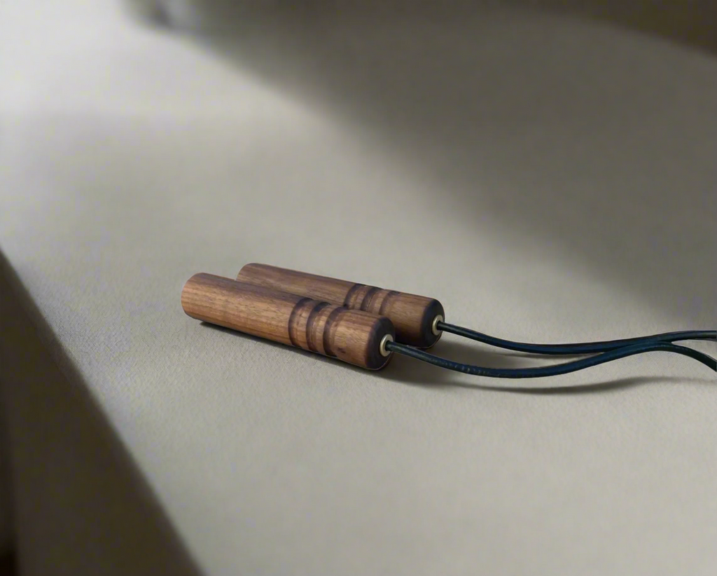 Premium Leather Skipping Rope - Wooden Handles (Maple, Walnut, Smoked Oak)